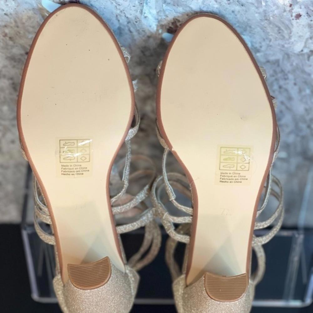New Benjamin Walk Touch Ups Rhyan Strappy Champagne Glitter Heels (Bwxx007) — image 6 of 6
